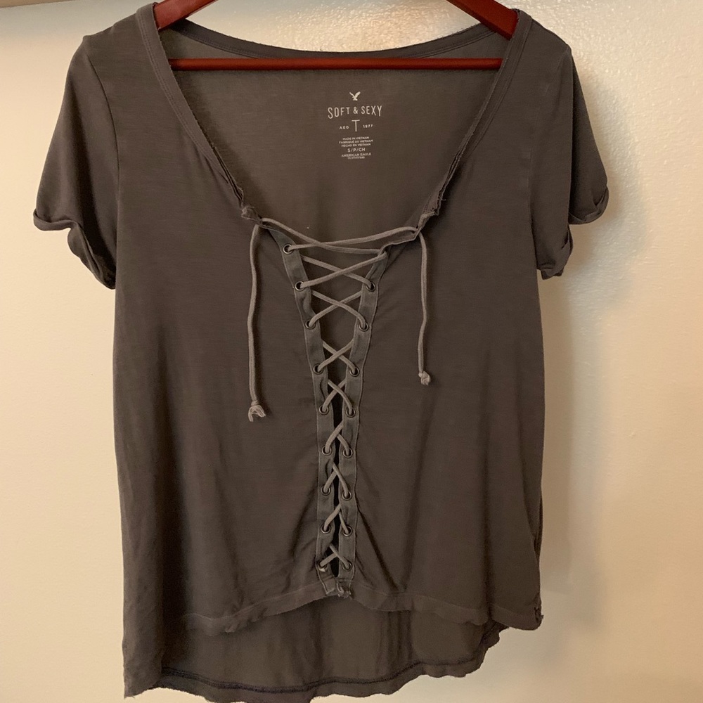 Grey small American eagle shirt